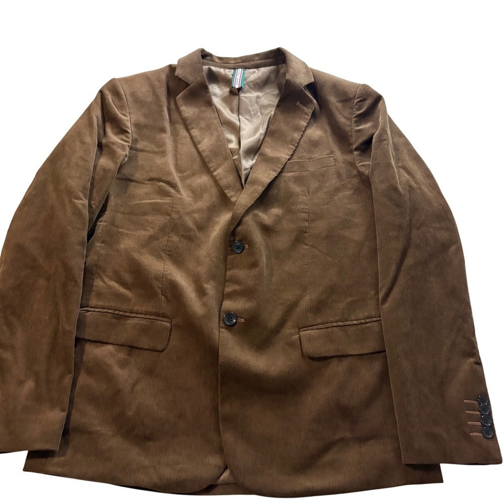PJ Paul Jones Mens Brown Corduroy Blazer Sport Coat Size L Two Button Jacket